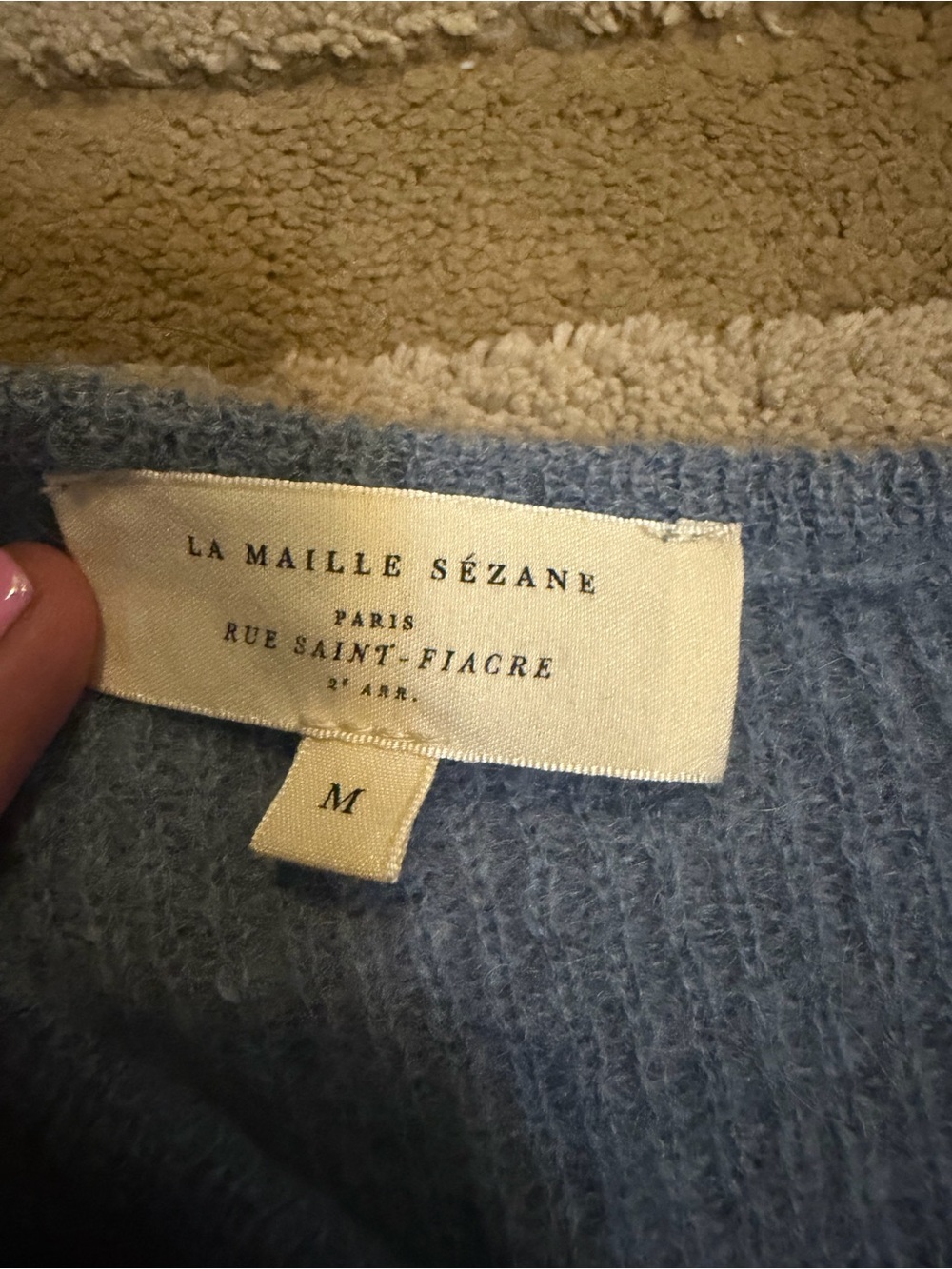 Sezane Sky Blue Women's Cardigan - Picture 3 of 3